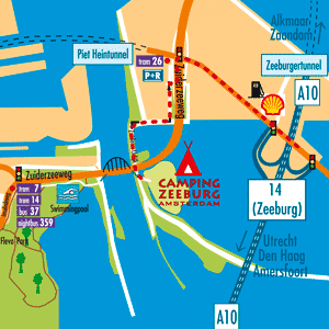Route Camping Zeeburg per auto